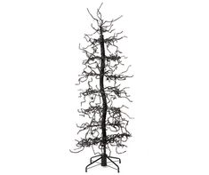 a tall metal tree with lots of branches on it's base, against a white background