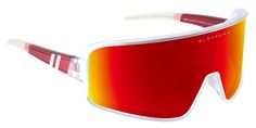 Power up your performance with 'Hot Rageous.' These sport sunglasses deliver a wraparound design with a polarized red lens for a wide field of view. TR90 frame construction does its part, too, offering a lightweight yet durable fit. And the colorway? It spices up your style game with crystal clear charm and flashes of fiery red. Grab a pair and blaze your own trail! // Details: Gender Unisex Frame Crystal Clear Lens Color Polarized Red Mirrored UV Rating 100% UV Protection Nose Pads Adjustable T Blenders Eyewear, Red Mirror, Fiery Red, Sports Sunglasses, Polarized Lenses, Sticker Pack, Personal Marketing, Polarized Sunglasses, Crystal Clear