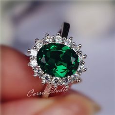 Gorgeous Oval Emerald Ring Emerald Engagement Ring/ Wedding Oval Green Diamond Ring With Vs Clarity, Oval Emerald Ring With Vs Clarity, Wedding Rings Emerald, Trendy Wedding Rings, Oval Emerald Ring, Rings Emerald, Rings Oval, Ruby Wedding Rings, Gold Pendant Jewelry