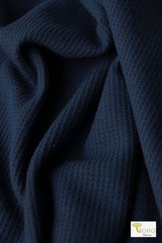 Dark Navy Blue, Thermal Knit - Boho Fabrics Blue Cotton Textured Knit Sweater, Blue Textured Knit Cotton Sweater, Blue Cotton Knit Sweater, Blue Knitted Cotton Sweater, Navy Cotton Textured Knit Sweater, Blue Fitted Knit Sweater, Fitted Blue Knit Sweater, Soft Knit Cotton Blue Sweater, Soft Knit Cotton Sweater In Blue