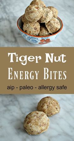 tiger nut energy bites are in a bowl