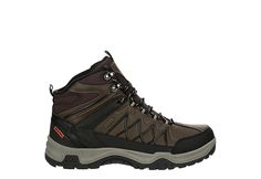 Highland Creek Ridge Mid Men s Hiking Boot Gear up for adventure in the Highland Creek Ridge Mid men s hiking Boot. With a faux leather upper featuring a Padded collar & tongue for comfort, this lace-up Boot has dual pull tabs and speed hooks for a secure fit. The footbed and outsole support every step so you can focus on getting to that scenic view. Synthetic upper Lace-up closure  Padded collar /tongue Cushioned footbedTraction outsole Rugged Lace-up Hiking Boots, Rugged Hiking Boots With Lacing, Rugged Outdoor Hiking Boots With Lacing, Outdoor Leather Hiking Boots With Lacing, Leather Hiking Boots With Lacing For Outdoor Activities, Leather Hiking Boots With Lacing For Outdoor, Brown Hiking Boots With Laces For Walking, Brown Hiking Boots With Laces For Adventure, Brown Lace-up Hiking Boots For Walking