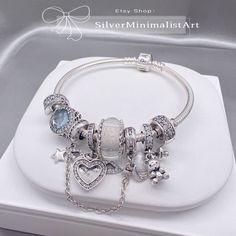 925 Silver Bracelet Pandora, Pandora Bracelet Ideas Inspiration, Sea Bracelet, Star Sea, Pandora Princess, Pandora Bracelet Charms Ideas, Pandora Star, Pandora Bracelet Designs, Pandora Jewelry Charms