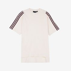 Adidas Ss Ovrs Tee X Ivy Park - Ribbed Crewneck - Short Sleeves With Three Stripes - 100% Cotton Single Jersey Article No. Gk4889 Color Summer Relaxed Fit Tops With Three Stripes, Relaxed Fit Short Sleeve Tops With Three Stripes, Three-stripes Short Sleeve Tops For Streetwear, Three Stripes Short Sleeve Tops For Streetwear, Short Sleeve Tops With Three Stripes For Streetwear, Cream Short Sleeve Top For Streetwear, Relaxed Fit Three Stripes Tops For Spring, Relaxed Fit Tops With Three Stripes For Spring, Sporty Beige Crew Neck Top