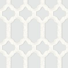 a white and gray wallpaper with an abstract geometric design on the top half of it