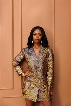 Step into the spotlight with our exquisite Gold & Navy Brocade Blazer Dress! Crafted from luxurious brocade fabric, this long-sleeve ensemble radiates elegance and glamour, making it a standout choice for special occasions and the festive season. Embrace sophistication with a touch of festive magic in this stunning attire! #FestiveGlam #BrocadeElegance #SpecialOccasions #DazzleAndShine Brocade Blazer, Gold Brocade, Brocade Fabric, Blazer Dress, Festive Season, Festival Season, Special Occasion, Festival, Blazer