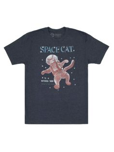 Space Cat men's t-shirt — Out of Print Cheap Space-themed Screen Print Tops, Book Tshirts, Space Program, New Rock, Space Cat, Fitted Tee, Baggy Pants, Mens Long Sleeve Tee, Navy Fashion