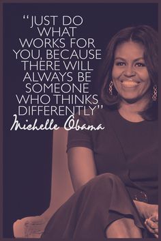 a woman sitting on top of a chair with a quote above her