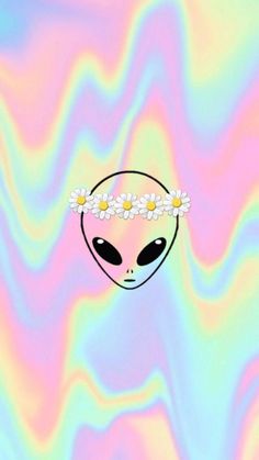 Cool art 💖 Alien Iphone Wallpaper, Holo Wallpapers, Alien Wallpaper, Cool Alien, Holographic Wallpapers, Teen Wallpaper, Alien Aesthetic, Cute Alien, Alien Art