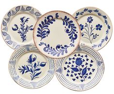 casa nuno blue floral plates Blue Dinner Plates, White Dinner, Patterned Plates, White Dinner Plates, Antique Pottery, Keramik Design, Painted Plates, Hand Painted Plates, Blue Plates