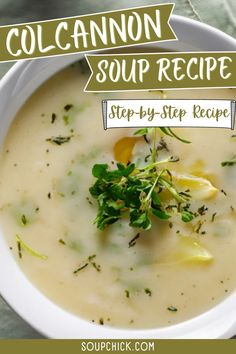 Rustic Colcannon Soup Recipe Irish Soup Recipes, Scottish Soup, Colcannon Soup Recipe, Colcannon Soup, Irish Dinner Recipes, Irish Soup, Comfort Soups, Irish Dinner, Savory Bacon