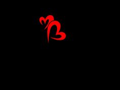 two hearts are in the middle of a black background