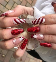 Christmas Nail Art Easy, December Nails, Christmas Nails Easy, Christmas Gel Nails, Makijaż Smokey Eye