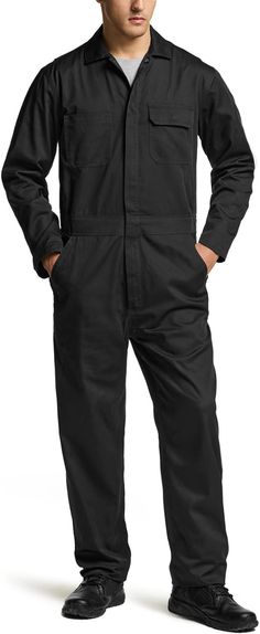 PRICES MAY VARY. CQR Twill Coveralls Series designed for work and utility essentials for hands-on professionals. [Materials] Mix of Polyester & Cotton fabric is breathable, wrinkle-free, and comfortable. [Twill Fabric] Fade-resistant materials that are easy to maintain, opaque, and hide stains. [Botton & Zipper Closure] It protect you from any work and allows you to be easy on and off. [Various Handy Storages] Various pockets and loop and pen slots allow you to store your belonging without carry Mens Coveralls, Lined Flannel Shirt, Twill Shorts, Compression Shirt, Twill Fabric