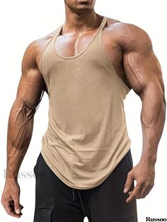 Russoo - Premium Mens Sleeveless Muscle T-Shirt for Gym, Bodybuilding, and Workout Training in Cotton Fabric Mens Cardigan Sweater, Blazer Jackets For Women, Muscle T Shirts, Bodybuilding Training, Vests Mens, Mini Dress Casual, Workout Tank Tops, Mens Sweatshirts Hoodie, Tango