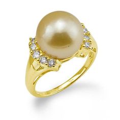 South Sea Gold Pearl Ring in Gold with Diamonds-Maui Divers Jewelry Golden Pearl, Gold Pearl Ring, Hawaiian Jewelry, Gem Diamonds, Purple Pearl, Gold Ring Sets, Silver Shop, Sea Pearls, South Sea Pearls