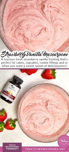 the ingredients for strawberry vanilla mascarpone are shown