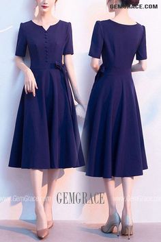 10% off now|Free shipping world-wide. Modest Navy Blue Knee Length Semi Formal Dress With Short Sleeves at GemGrace. Click to learn our pro custom-made service for wedding dress, formal dress. View #SemiFormalDresses for more ideas. Solid Color Half Sleeve Formal Dress, Half Sleeve Midi Dress For Formal Occasions, Short Sleeve Fitted Midi Dress, Elegant Solid Color Half Sleeve Midi Dress, Fitted Short Sleeve Solid Color Midi Dress, Fitted Short Sleeve Solid Midi Dress, Knee-length Solid Color Office Dresses, Solid Color Knee-length Office Dresses, Navy A-line Dress For Formal Occasions