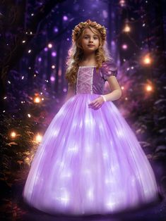 PRICES MAY VARY. Magical Light Up Dress - Gift your little girl's dreamy wishes with UPORPOR dazzling magical light up princess dress up clothes, it radiates fun and enchantment! Sparkling purple pink princess girls costumes guarantee she'll be mesmerized! Makes Magic with UPORPOR for Girls - Our dazzling light up princess costume boasts quality waterproof LED lights, perfectly concealed and arranged in lining to ensure our princess dress up clothes glows enchantingly. Better still, you will say Girls Costume Ideas Kids, Purple Princess Dress, Princess Costumes For Girls, Light Up Costumes, Light Up Dresses, Dress Up Clothes, Led Costume, Magical Light, Halloween Princess