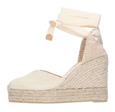 Schuh schuh closed toe wedge espadrilles in gold - Women's Shoes - BeyondStyle Elegant Natural Wedge Sandals With Round Toe, Elegant Natural Color Round Toe Wedge Sandals, Elegant Natural Colored Round Toe Wedge Sandals, Beige Wedge Heel Espadrilles For Summer, Summer Beige Wedge Heel Espadrilles, Summer Platform Lace-up Espadrilles, Cream Round Toe Wedge Sandals For Summer, Summer Espadrilles With Ankle Strap And Woven Sole, Lace-up Espadrille Platform Wedge Sandals