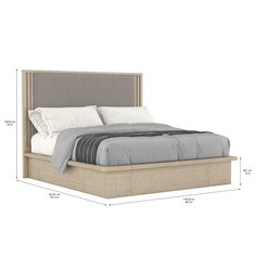 an image of a bed that is in the middle of it's frame and headboard