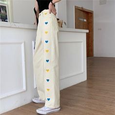 Brand Name: NomikumaMaterial: PolyesterMaterial: Stretch & SpandexWaist Type: HIGHLength: Full LengthDecoration: EmbroideryOrigin: CN(Origin)Jeans Style: StraightAge: Ages 18-35 Years OldModel Number: 3e227Style: CasualFabric Type: SoftenerClosure Type: Zipper FlyFit Type: LOOSEWash: light Christmas Big Sale, High Waist Denim Pants, Jeans Love, Heart Embroidery, High Waist Denim, Denim Pants Women, Loose Jeans, Straight Trousers, Pants Women