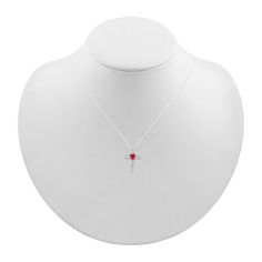 Features: Religious JewelryJewelry Closure: Spring Ring ClaspLink Construction: SolidSetting: ProngShape: CrossStone: RubyStone Cut: HeartStone Millimeter Measurement: 5 Mm Width, 5 Mm LengthMetal Color: WhiteChain Length: 18 InchChain Width: .7 MillimetersPendant Length: 19mmPendant Width: 14mmMetal: Sterling SilverChain Construction: RopeCare: Polishing ClothStone Type: 1 Lab Created RubyAuthenticity: Lab Created StoneBirthstone: July BirthstoneCountry of Origin: Imported Red Sterling Silver Clavicle Chain Jewelry, White Cross Jewelry For Valentine's Day, Sterling Silver Cross Necklace For Valentine's Day, Red Sterling Silver Necklace With Round Pendant, Red Gemstone Sterling Silver Necklace, White Ruby Necklace Perfect For Gifts, Red Cross Necklace For Valentine's Day, White Ruby Necklace For Gift, Red Cross Necklace In Sterling Silver