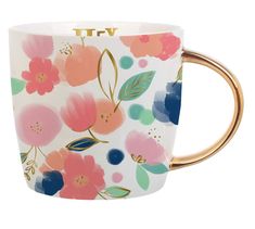 PRICES MAY VARY. PORCELAIN Coffee mug Holds 14-Ounces, measures 5.25 x 3.6-inches READS: Hey Mama, in gold lettering on white mug with multicolored floral pattern with gold handle HANDWASH, this will be your favorite mug SLANT COLLECTIONS makes every day a party, look for coordinating paper cups, napkins, décor, paper plates Hey Mama, Cute Coffee Mugs, Mom Coffee, Gold Handles, Ceramic Coffee Cups, Mom Mug, White Mug, Creative Branding, Floral Gifts