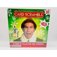 the card scramble board game is on display