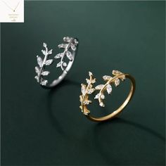 Bring a touch of nature's elegance to your fingertips with our Exquisite Leaves Ring. This beautiful ring features a delicate leaf design, available in your choice of gleaming sterling silver, warm 14k gold, or romantic rose gold-plated materials. *Material: Choose from sterling silver, 14k gold, or rose gold plated for a long-lasting and luxurious look. *Design: The intricate leaf design adds a touch of whimsy and natural beauty to any outfit. *Versatility: This ring is perfect for everyday wea Diamond Leaf Ring, Olive Leaf Ring, Silver Leaf Ring, Gold Leaf Rings, Branch Ring, Wedding Party Jewelry, Bridal Gift, Leaf Ring, Wrapping Ideas