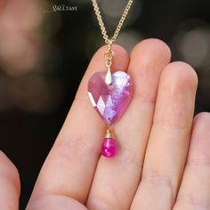 Pink Heart Pendant 14K Pink Heart Charm Ruby Charm Pink Gemstone Pendant Ruby Charm Pink Amethyst Charm Pink Pendant SOLID GOLD 14K Valltasy (53222 - 8) Pink Heart-shaped Gemstone Jewelry, 14k Gold Gemstone Heart Necklace For Valentine's Day, Fine Jewelry Heart-shaped Amethyst, Gold Heart Jewelry With Gemstone Accents, Handmade Pink 14k Gold Jewelry, Handmade 14k Gold Pink Jewelry, Heart Cut Amethyst Birthstone Jewelry, 14k Gold Heart Cut Gemstone Jewelry, Heart Shaped Amethyst Jewelry For Wedding