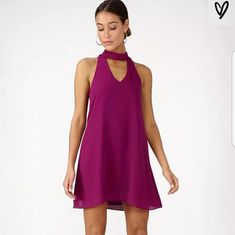 New With Tag Beautiful Dress. Sold Out Online. Size Xs! Gorgeous Dress!! Beautiful Color. Lulus Groove Thing Magenta Swing Dress. Mock Neck & Front Cutout Top. Love This Style! Really Wish I Could Wear It Myself, But I Ordered The Wrong Size . Back Keyhole Has Two Top Clasp Closures. Fully Lined. Bundle With Other Items In My Profile For Only One Shipping Fee Spring Cocktail Dress With Keyhole Back, Chic Halter Dress With Keyhole Back For Spring, Chic V-neck Mini Dress With Keyhole Back, Summer Cocktail Dress With Keyhole Back, Summer Cocktail Dresses With Keyhole Back, Spring Keyhole Back Mini Dress For Date Night, Spring Mini Dress With Keyhole Back For Date Night, Spring V-neck Dress With Keyhole Back, V-neck Spring Dresses With Keyhole Back