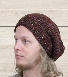 This slouchy beanie is knitted  with soft and warm mixed yarn and fits all adult head circumference. Basic color-Brown Hat length 12inch (30cm) Outdoor Slouchy Beanie Hat, Slouchy Beanie For Outdoor, Casual Acrylic Yarn Beanie, One Size, Outdoor Knitted Beanie, Brown Outdoor Beanie One Size, Slouchy Acrylic Yarn Beanie, Casual Style, Outdoor Knitted One-size Beanie, Outdoor Knitted Acrylic Beanie, Casual Acrylic Yarn Beanie Hat