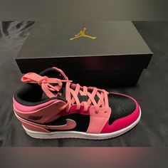 Brand New In Box, Come With Extra Pair Of Black Laces. Pink High-top Jordan Shoes, Pink High-top Jordan Shoes For Streetwear, Pink Jordan Shoes For Streetwear With Round Toe, Sporty Pink High-top Jordan Shoes, Sporty Pink Low-top Jordan Shoes, Nike Pink High-top Jordan Shoes, Sporty Pink Jordan Shoes, Pink Lace-up Jordan Shoes For Streetwear, Nike Low-top Pink Jordan Shoes