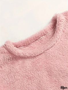 Bjux - Womens Plus Size Cozy Loungewear Set - Solid Fuzzy Fleece Long Sleeve Crop Top and Joggers for Casual Comfort Cozy Winter Tops For Relaxation, Comfortable Pink Winter Tops, Pink Soft Texture Tops For Loungewear, Comfy Pink Tops For Lounging, Cozy Fleece Tops For Lounging, Winter Crew Neck Top For Sleepovers, Soft Fleece Tops For Loungewear, Fleece Tops For Loungewear With Soft Texture, Cozy Fit Tops For Winter Lounging