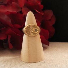 Memento Mori Ring, Gold Signet Ring, Memento Mori, Men's Jewelry, Signet Ring, Stacking Rings, Druzy Ring, Ring Holder, Gold Rings