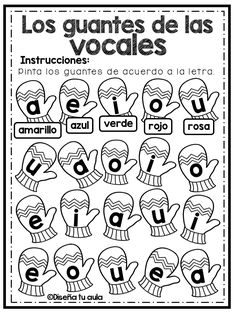 the spanish language worksheet for children to learn how to spell and understand words