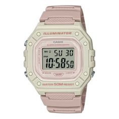 CASIO Fashion Stylish Sports 50m Waterproof Pink White Watch Digital W-218HC-4A2V Casio Digital, Digital Wrist Watch, Casio Vintage, White Watch, Pony Drawing, Unisex Watches, Casio G Shock, G Shock, Watch Case