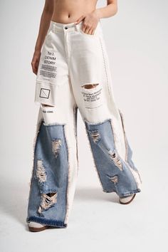 Wideleg patchwork white pants jean for women, denim for women, Vintage denim for women. ripped jeans. elastic and high waist YOU CAN CHOOSE 1 SIZE SMALLER You can choose 1 size smaller The waist is elastic. If you are not sure, you can choose one size smaller. SIZE 8 (LARGE): Waist Size:78 cm Hip:144cm Inner Leg: 80 cm Leg Length: 112 cm SIZE 6 (MEDIUM): Waist Size: 70 cm Hip:140cm Inner Leg: 80 cm Leg Length: 112 cm SIZE 4 (SMALL): Waist Size:62 cm Hip:136cm Inner Leg: 80 cm Leg Length: 112 cm Women Ripped Jeans, White Jeans For Women, Womens White Jeans, Denim For Women, Baggy Denim, Patched Jeans, Pantalon Large, Jeans For Women, High Waisted Trousers