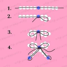 the instructions for how to draw bows on pink paper