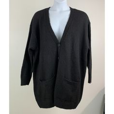 New With Tags Condition. From A Smoke-Free Environment. A.N.A. Size: Women's 2x Black Sweater Cardigan With Button Front And Deep V-Neckline. Long Sleeves. Pockets. Chest - 30" Length - 33.5" Bottom Hem - 27" Measurements Are Done With The Item Laying Flat Using A Tape Measure. Chest Is Done Pit To Pit. Length Is Done From The Top Of The Shoulder To The Hem. For Tops, Bottom Of The Hem Is Done Across The Bottom (Helps To See If Items Are Flowy Or Loose). For Dresses, Waist Is Measured Across At Black Button-up Sweater With Pockets, Oversized Black Button-up Sweater, Black Oversized Sweater With Button Closure, Classic Black Cardigan For Daywear, Oversized Black Classic Cardigan, Black Cozy Cardigan With Buttons, Cozy Black Cardigan With Buttons, Black Outerwear With Button Closure For Daywear, Black Tops For Daywear In Winter