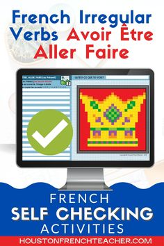 a computer screen with the words french irregular verbs avoirre aller faire