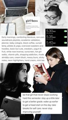 an advertisement for a book called girlboss, with images of women reading books