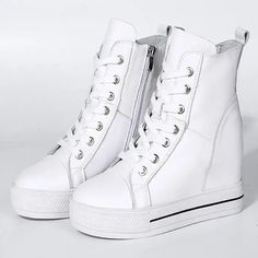 Women Platform Sneakers, Canvas Boots, High Top Sneakers, Long Boots, Lace-Up Zipper Boots, Flat Boots, Sneakers, Gothic Punk Boots, Boots, Punk Boots, Gothic Boots. Black Women's Boots. Cozy meets contemporary with these super comfortable, super stylish flat boots. These sneaker-inspired high-top boot are perfect for everyday wear. Made from high quality materials with breathable cotton canvas upper and lining, and reinforced stitching and support panels they provide both comfort and support fo Women Platform Sneakers, Gothic Boots, Ankle Sneakers, Buy Boots, Boots Flat, Punk Boots, High Top Boots, Canvas Boots, Boots High