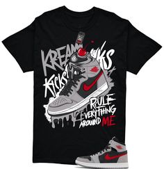 Custom Tees made to match your sneakers! The perfect shirts for matching your shoes with your outfit. This t-shirt is made to go with Jordan 1 Zoom Comfort 2 High Cement Fire Red. Shipping: * Items ship within 1-3 business days. * Tracking information included! * Please verify your shipping address is 100% accurate during checkout. The unisex heavy cotton tee is the basic staple of any wardrobe. It is the foundation upon which casual fashion grows. All it needs is a personalized design to elevat Fire Shirt Design, Casual Graphic Print Sneakers For Streetwear, Hip Hop Sneakers With Graphic Print For Streetwear, Sporty Cotton Sneakers With Graphic Print, Red Graphic Print Sneakers For Streetwear, Sporty Streetwear T-shirt With Front Print, Fire Shirt, Tee Shirt Designs, Custom Tees