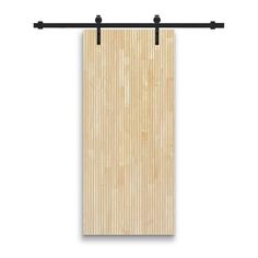 an image of a wooden door with black metal bars on it and a white background