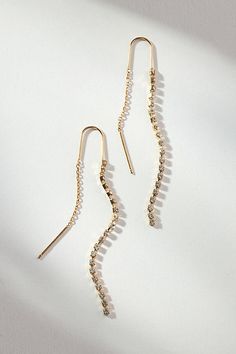 Plated brass, rhinestone Ear wire styling Imported | Crystal Wire Drop Earrings by Anthropologie in Gold, Women's, Plated Brass Gold Rhinestone Earrings, Gold Rhinestone, Accessories Jewelry Earrings, Women Accessories Jewelry, Rhinestone Earrings, Ear Wire, Color Coding, Women's Accessories, Jewelry Accessories