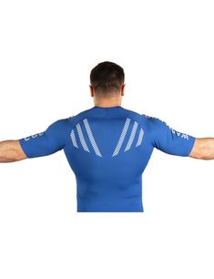 Warm Body Cold Mind Men's Compression T-Shirt X3 – Warm Body Cold Mind TM Blue Short Sleeve Training T-shirt, Blue Fitted T-shirt For Training, Fitted Blue T-shirt For Training, Blue Compression Short Sleeve Top, Technical Blue Short Sleeve T-shirt, Blue Technical Short Sleeve T-shirt, Functional Fitted Blue T-shirt, Mens Compression Pants, Compression Top