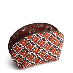 Our Mini Dome Cosmetic is perfectly sized to fit in your purse, handbag, or travel tote, making it ideal for carrying your essential makeup items on the go without taking up too much space. Whether you're touching up your makeup during the day or packing light for a weekend getaway, our compact bag offers the perfect solution for keeping your beauty essentials close at hand. Vera Bradley Mini Dome Cosmetic Bag in Moorish Orange/Black Packable Pouch For Daily Use Travel, Packable Pouch For Daily Use, Packable Pouch For Travel, Packable Rectangular Bags For Gifts, Versatile Brown Cosmetic Bag For Everyday Use, Versatile Brown Cosmetic Bag, Foldable Pouch Cosmetic Bag For Travel, Versatile Foldable Pouch Bag, Versatile Brown Pouch Cosmetic Bag