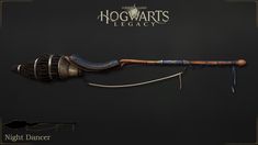 the hogwart's legact wand is made out of metal and wood, with a wooden handle